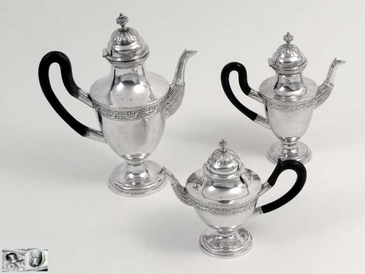 A Fine Three Piece Silver Coffee and Tea Set